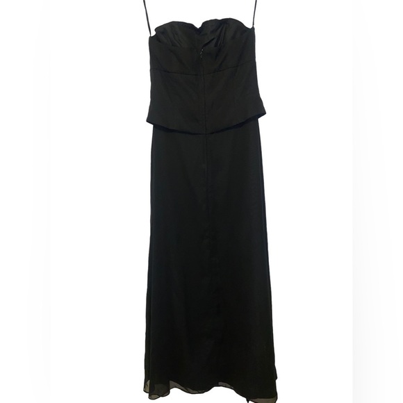 Vintage Jordan Black Strapless/ Halter Chiffon Maxi Gown Dress Size 8 - Picture 3 of 10